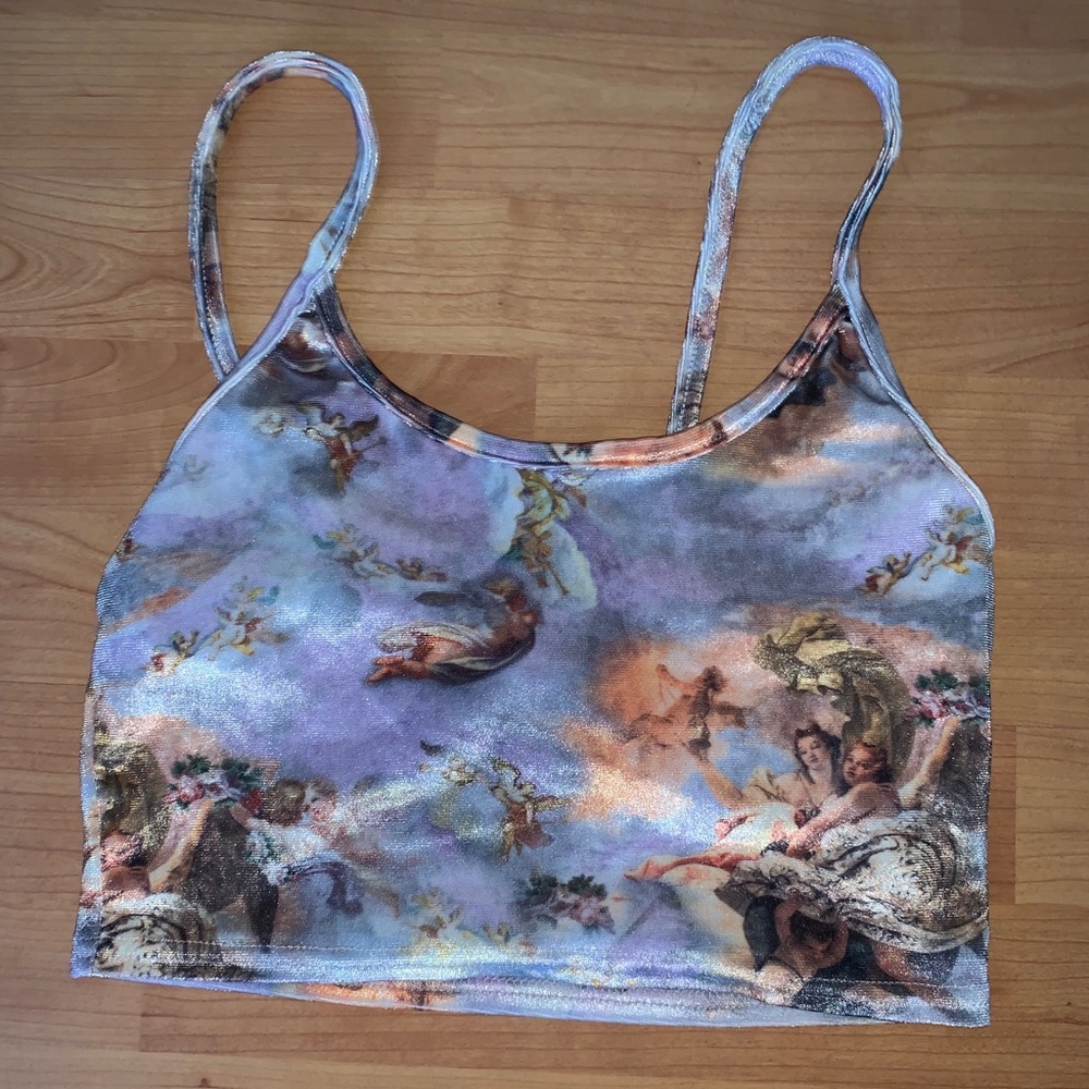 New Girl Order velvet cherub crop tank